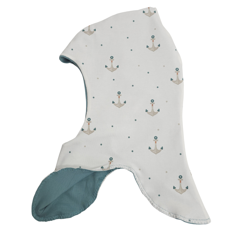 Schlupfmütze Küstenkind Anker (innen mint)